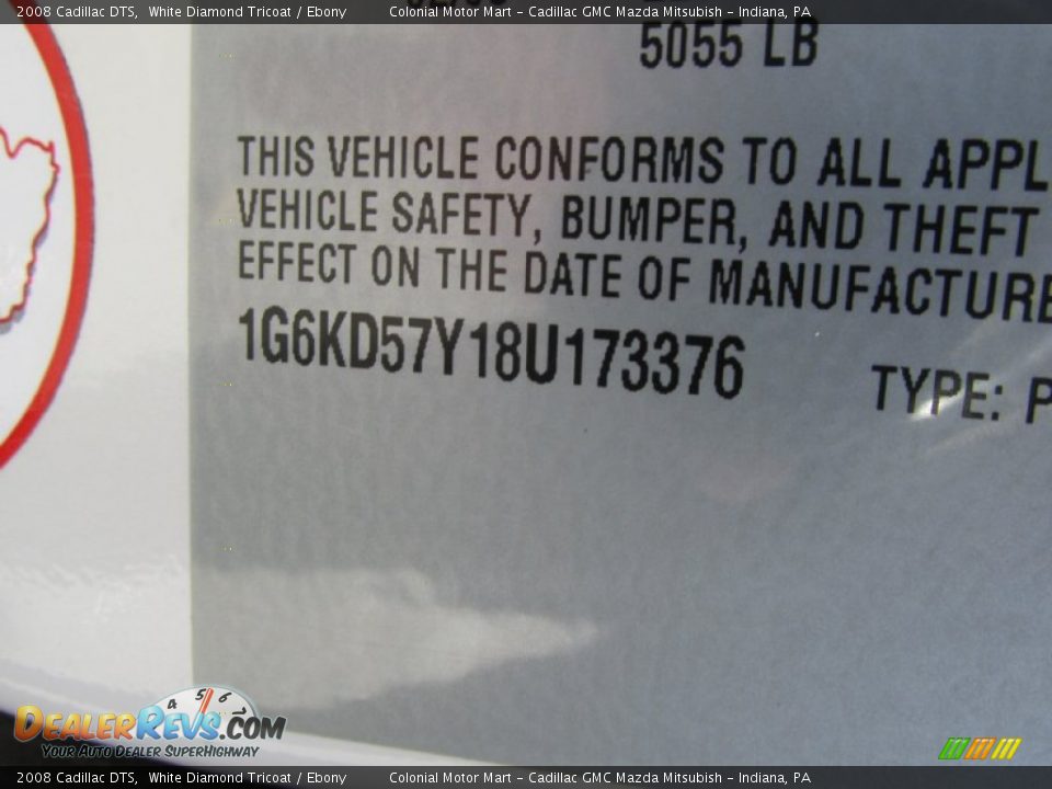 2008 Cadillac DTS White Diamond Tricoat / Ebony Photo #19
