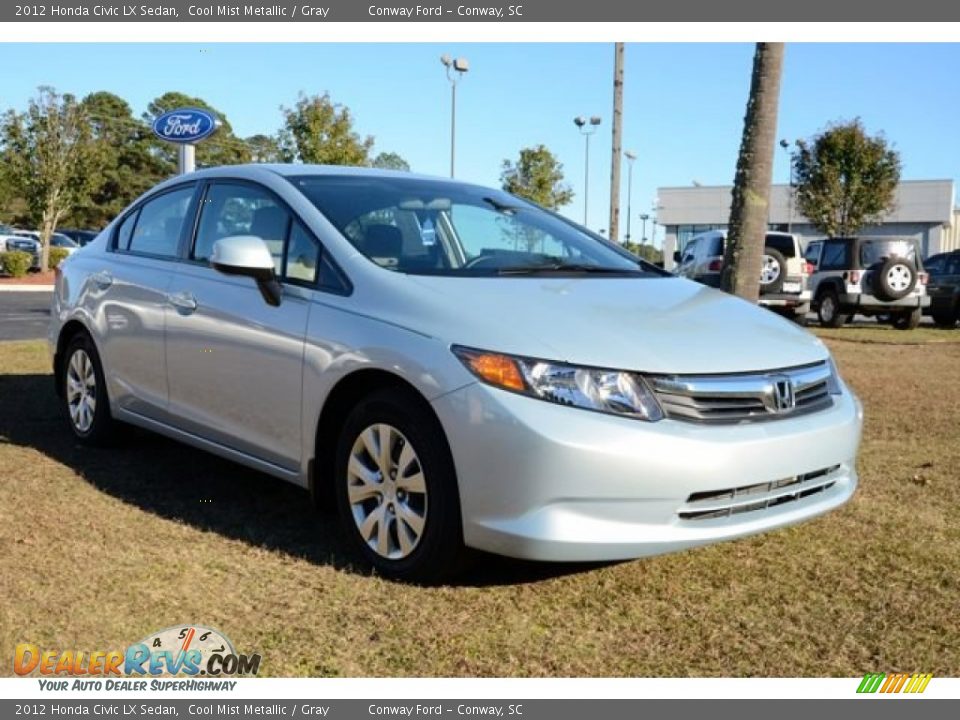 2012 Honda Civic LX Sedan Cool Mist Metallic / Gray Photo #3
