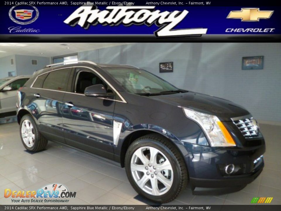 2014 Cadillac SRX Performance AWD Sapphire Blue Metallic / Ebony/Ebony Photo #1