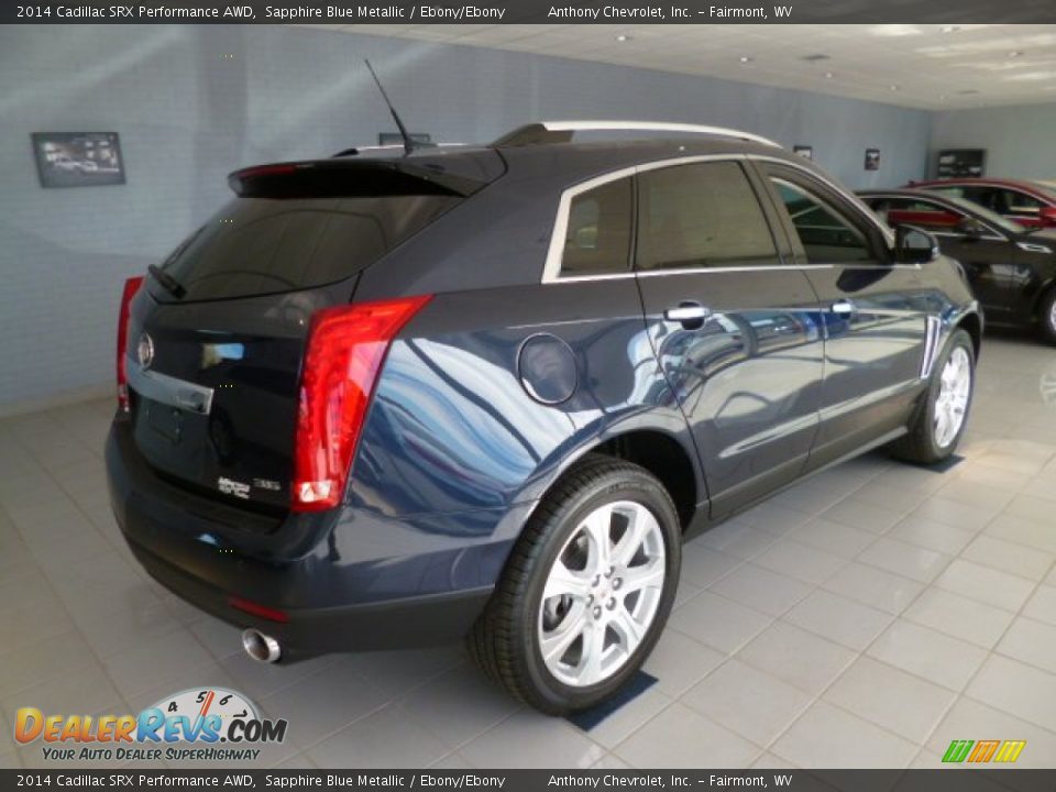 2014 Cadillac SRX Performance AWD Sapphire Blue Metallic / Ebony/Ebony Photo #7