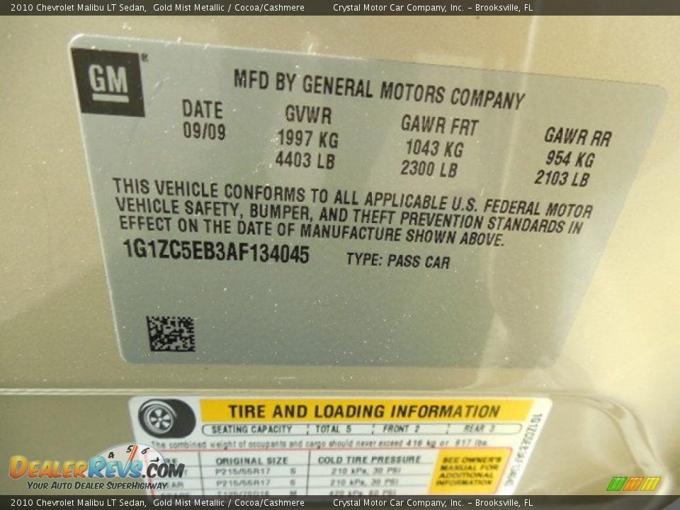 2010 Chevrolet Malibu LT Sedan Gold Mist Metallic / Cocoa/Cashmere Photo #22