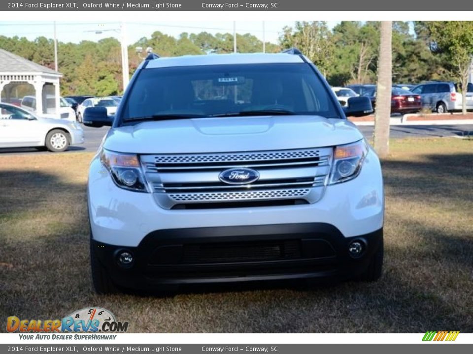 2014 Ford Explorer XLT Oxford White / Medium Light Stone Photo #2