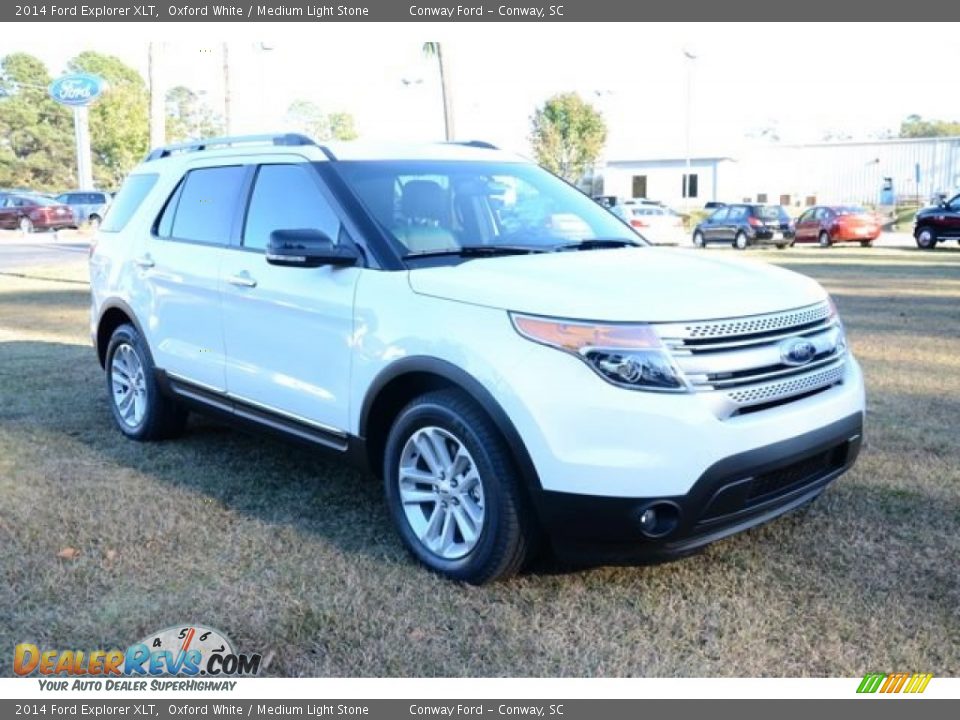 2014 Ford Explorer XLT Oxford White / Medium Light Stone Photo #3