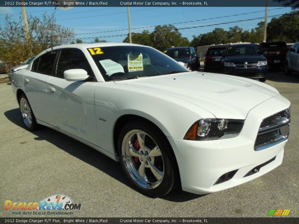 2012 Dodge Charger R/T Plus Bright White / Black/Red Photo #10