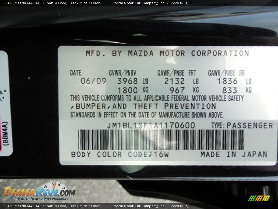 2010 Mazda MAZDA3 i Sport 4 Door Black Mica / Black Photo #22