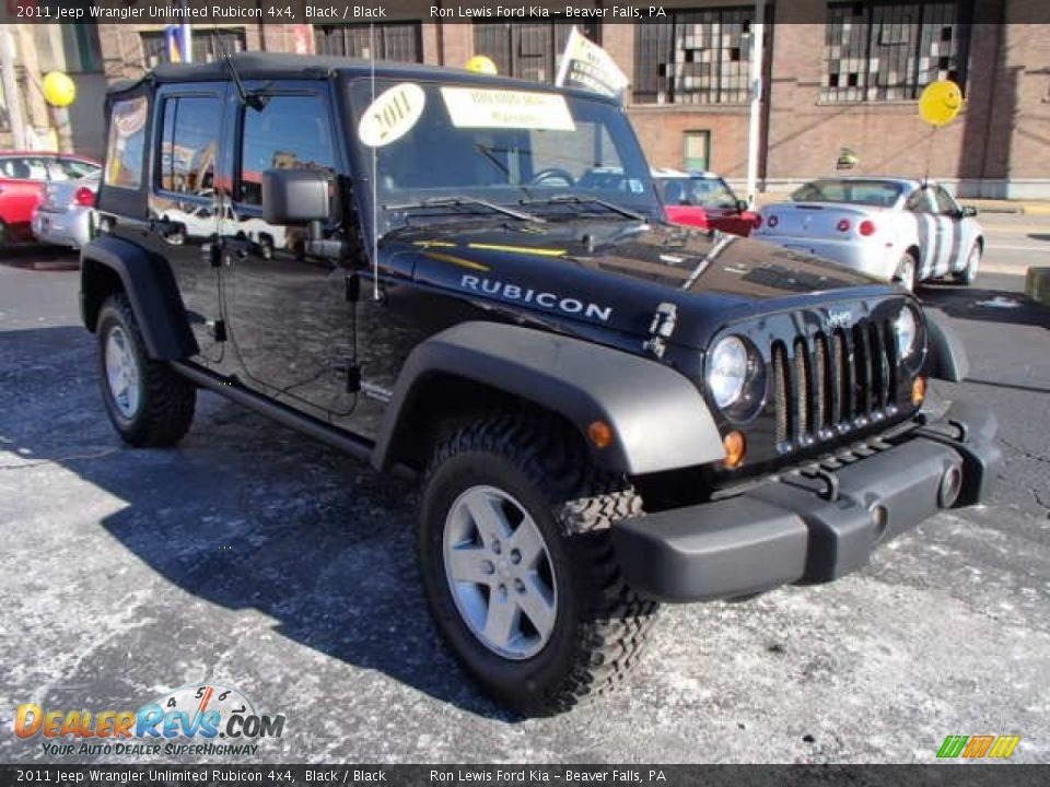 2011 Jeep Wrangler Unlimited Rubicon 4x4 Black / Black Photo #2