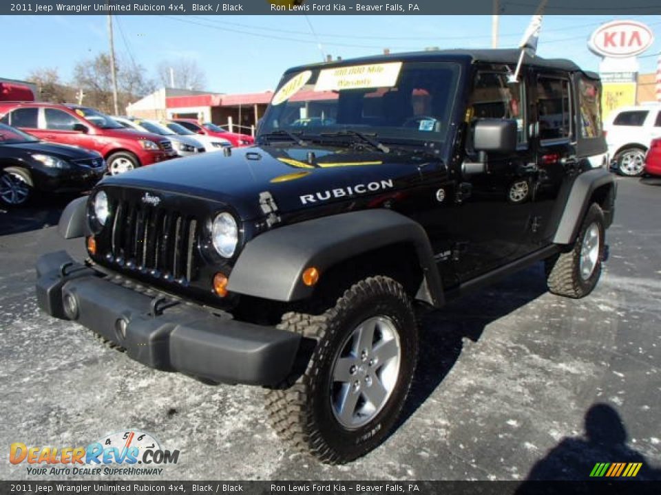 2011 Jeep Wrangler Unlimited Rubicon 4x4 Black / Black Photo #4