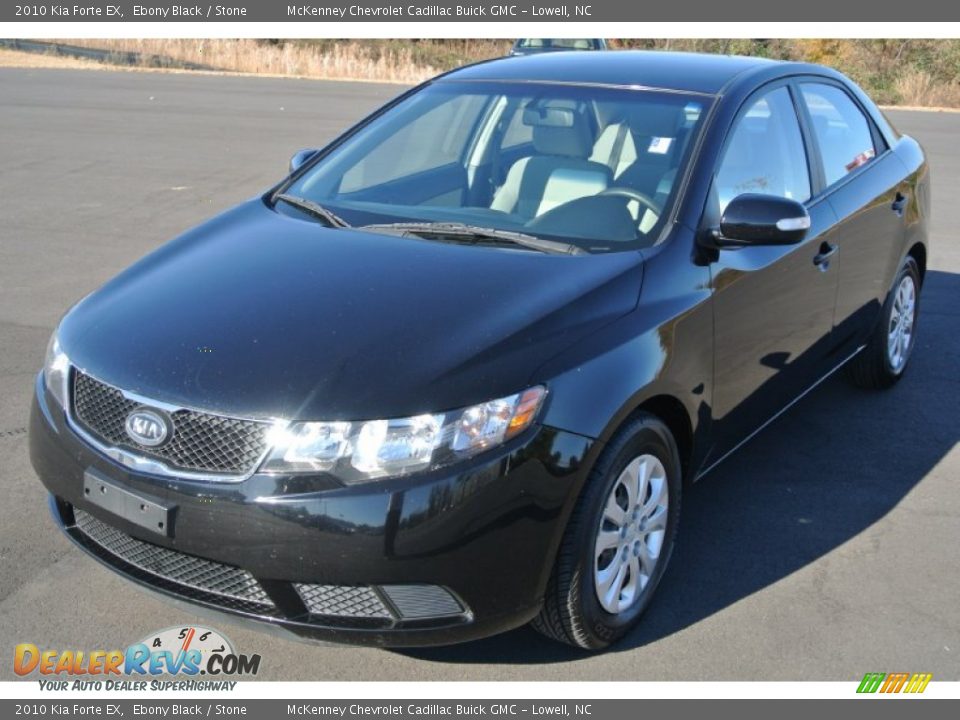 2010 Kia Forte EX Ebony Black / Stone Photo #2