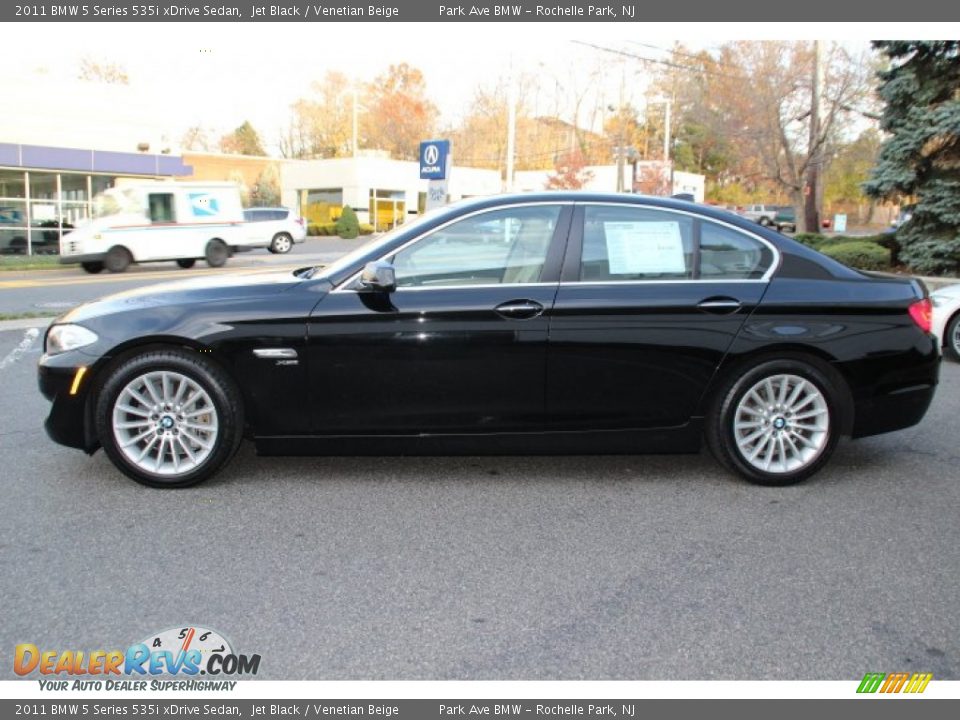2011 BMW 5 Series 535i xDrive Sedan Jet Black / Venetian Beige Photo #5