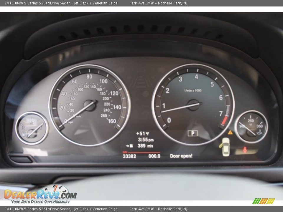 2011 BMW 5 Series 535i xDrive Sedan Jet Black / Venetian Beige Photo #18