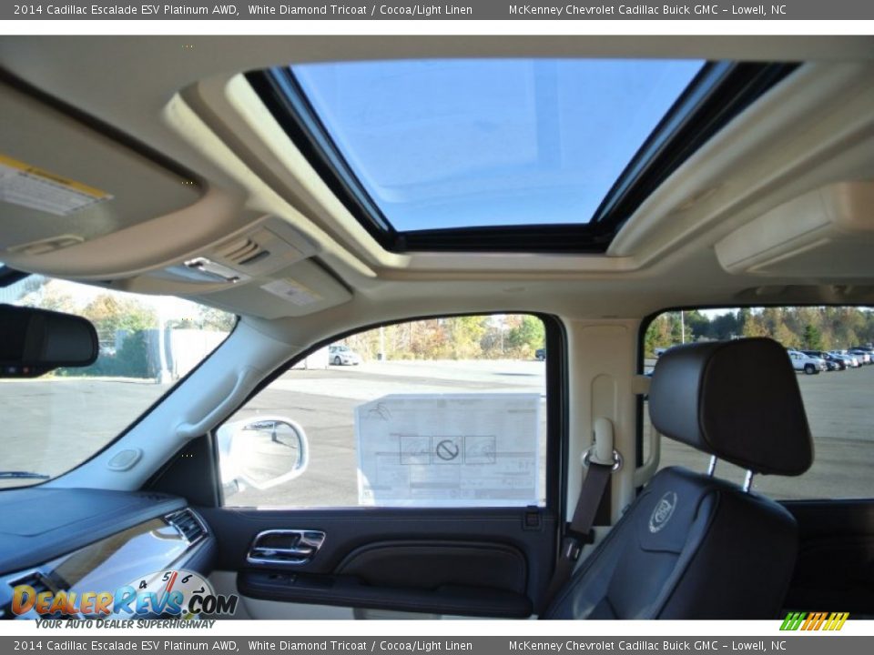 2014 Cadillac Escalade ESV Platinum AWD White Diamond Tricoat / Cocoa/Light Linen Photo #10