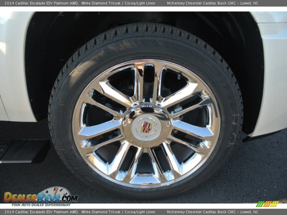 2014 Cadillac Escalade ESV Platinum AWD White Diamond Tricoat / Cocoa/Light Linen Photo #21