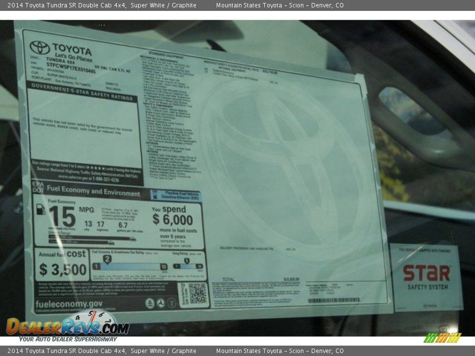 2014 Toyota Tundra SR Double Cab 4x4 Super White / Graphite Photo #10