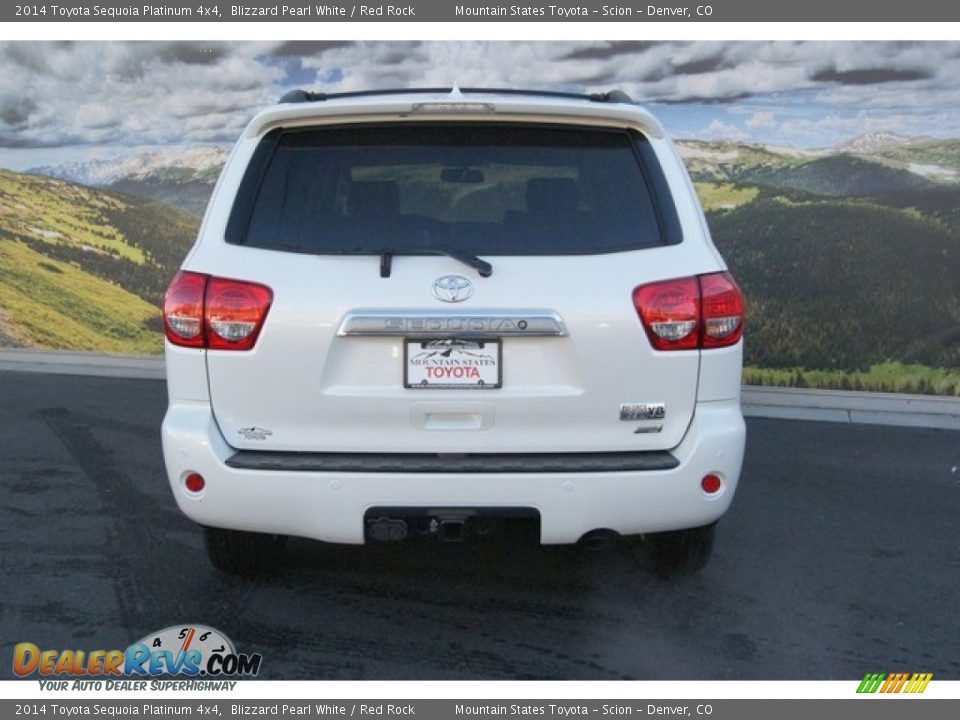 2014 Toyota Sequoia Platinum 4x4 Blizzard Pearl White / Red Rock Photo #4