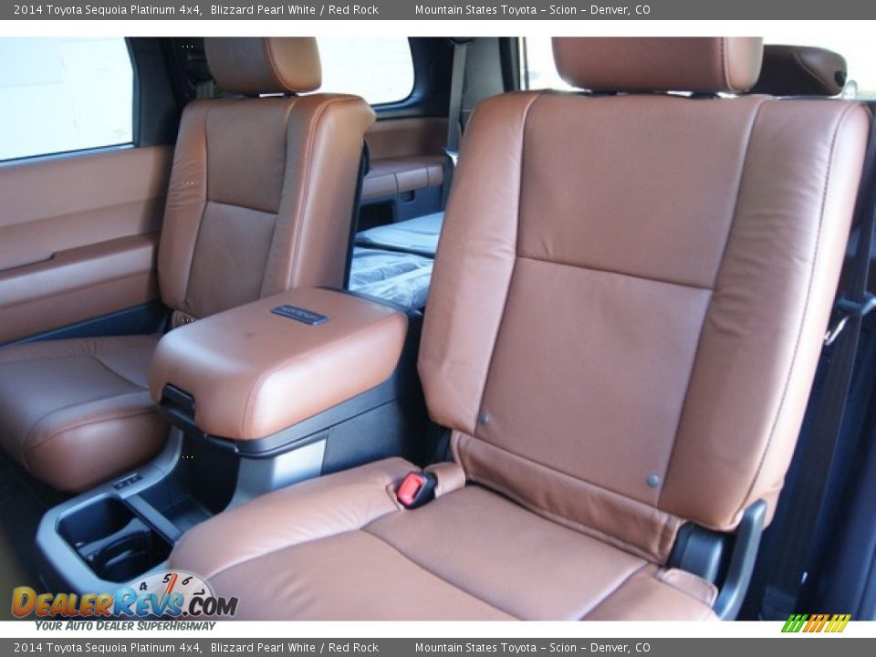 2014 Toyota Sequoia Platinum 4x4 Blizzard Pearl White / Red Rock Photo #7