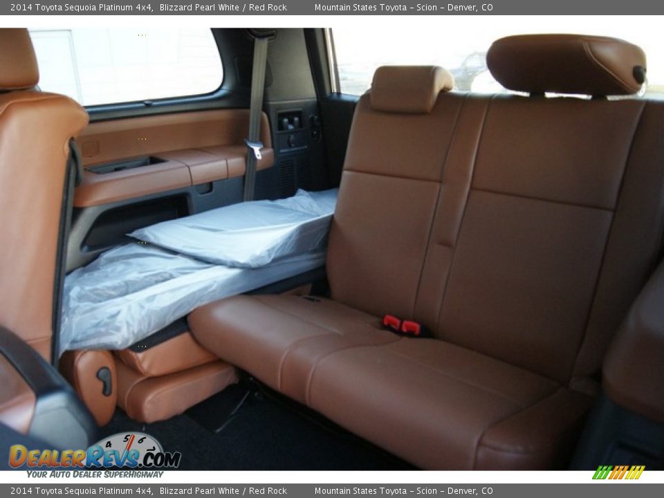 2014 Toyota Sequoia Platinum 4x4 Blizzard Pearl White / Red Rock Photo #8