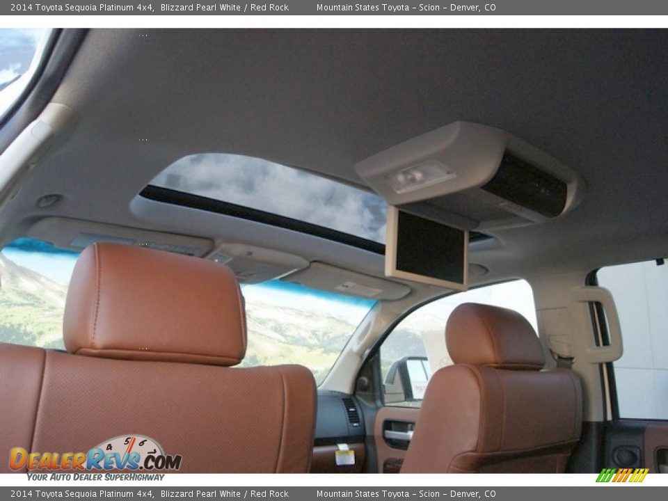 2014 Toyota Sequoia Platinum 4x4 Blizzard Pearl White / Red Rock Photo #9