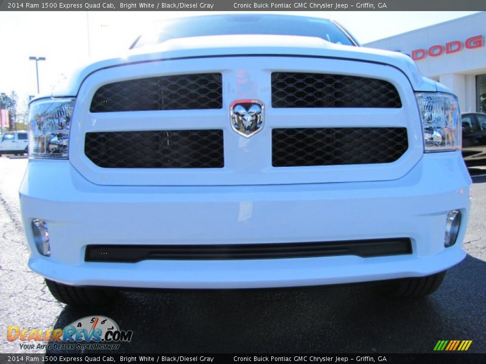 2014 Ram 1500 Express Quad Cab Bright White / Black/Diesel Gray Photo #2