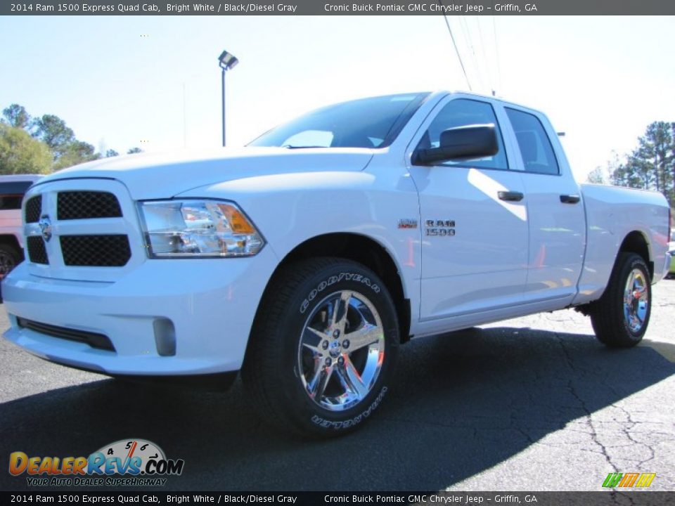 2014 Ram 1500 Express Quad Cab Bright White / Black/Diesel Gray Photo #3