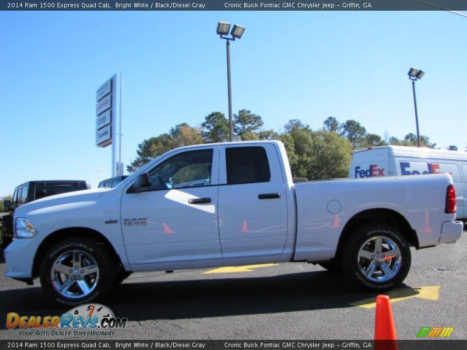 2014 Ram 1500 Express Quad Cab Bright White / Black/Diesel Gray Photo #4