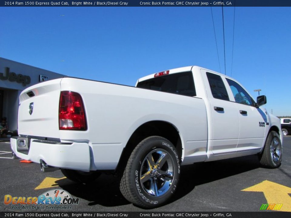2014 Ram 1500 Express Quad Cab Bright White / Black/Diesel Gray Photo #7