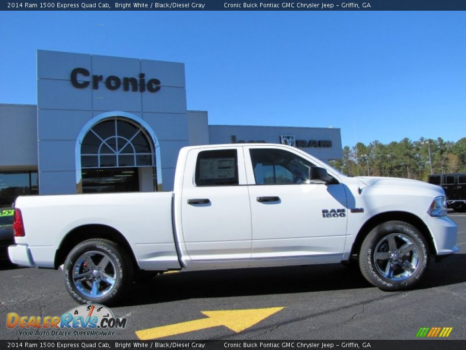 2014 Ram 1500 Express Quad Cab Bright White / Black/Diesel Gray Photo #8