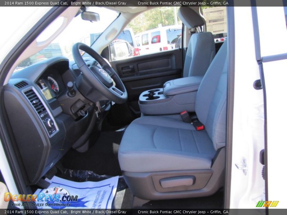 2014 Ram 1500 Express Quad Cab Bright White / Black/Diesel Gray Photo #10
