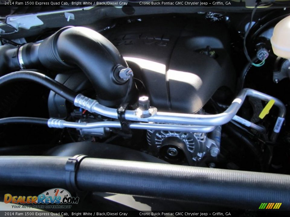 2014 Ram 1500 Express Quad Cab Bright White / Black/Diesel Gray Photo #14