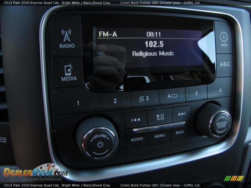 2014 Ram 1500 Express Quad Cab Bright White / Black/Diesel Gray Photo #16