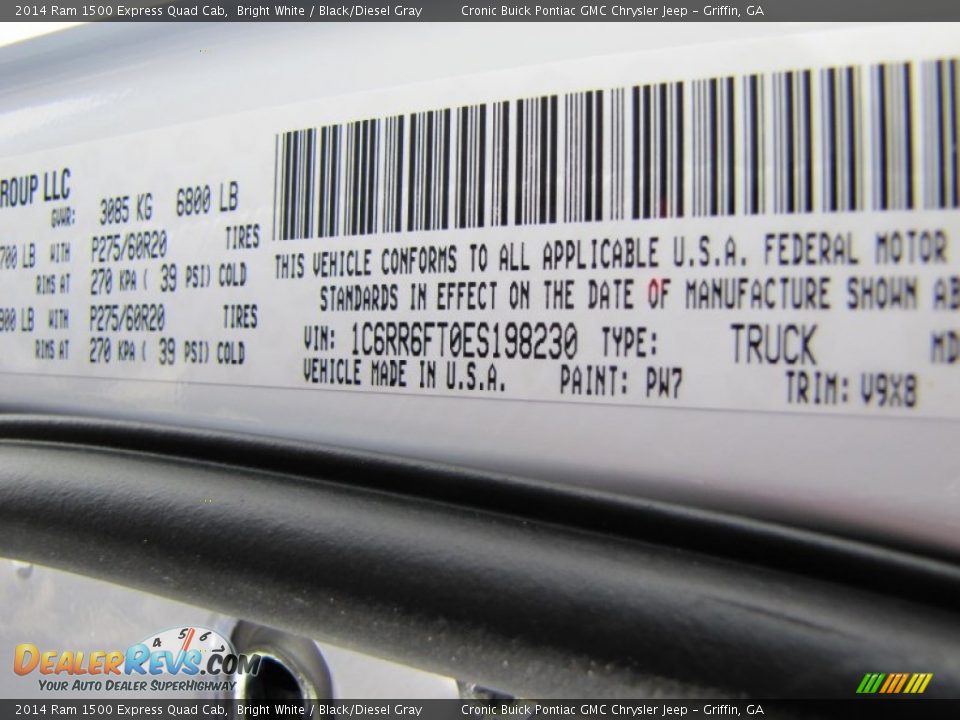 2014 Ram 1500 Express Quad Cab Bright White / Black/Diesel Gray Photo #17