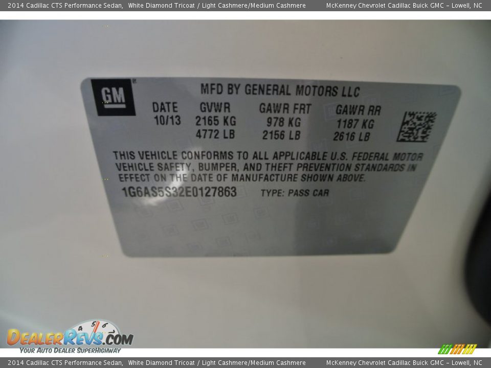 2014 Cadillac CTS Performance Sedan White Diamond Tricoat / Light Cashmere/Medium Cashmere Photo #7