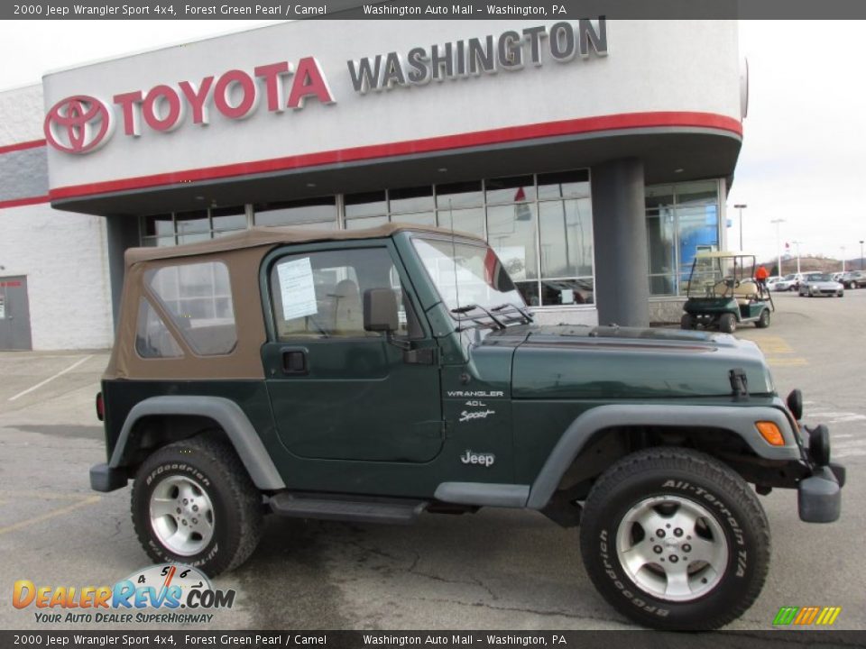 2000 Jeep Wrangler Sport 4x4 Forest Green Pearl / Camel Photo #2
