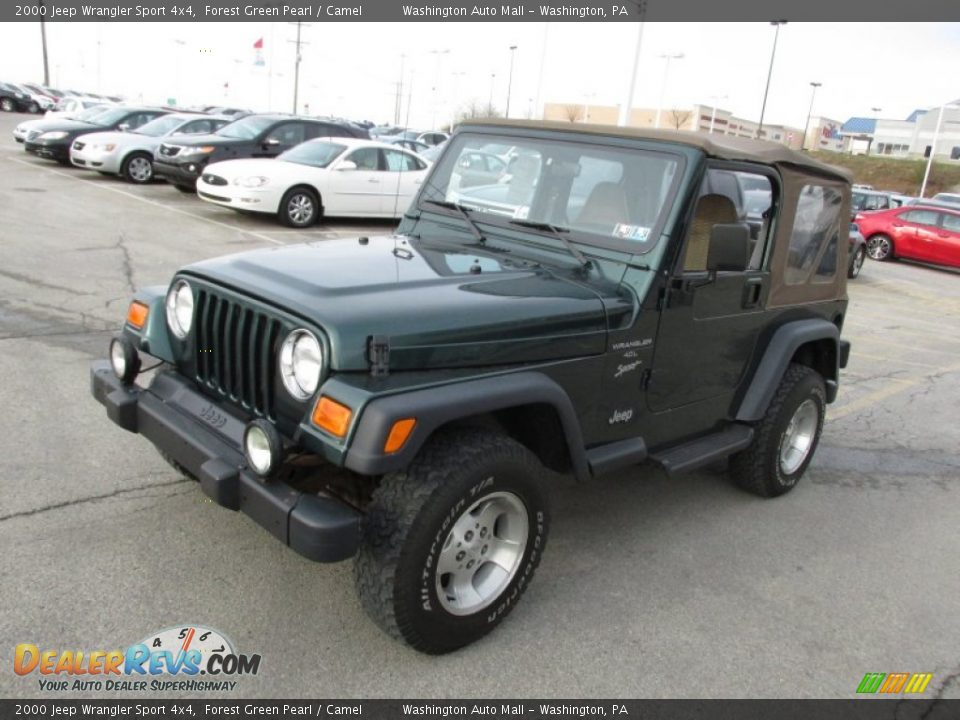 2000 Jeep Wrangler Sport 4x4 Forest Green Pearl / Camel Photo #4