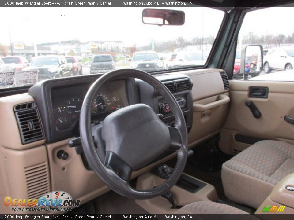 2000 Jeep Wrangler Sport 4x4 Forest Green Pearl / Camel Photo #10