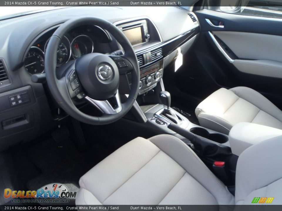 2014 Mazda CX-5 Grand Touring Crystal White Pearl Mica / Sand Photo #10