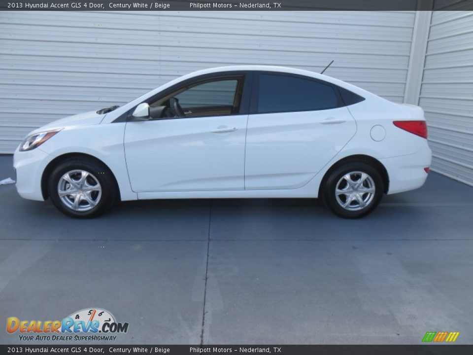 2013 Hyundai Accent GLS 4 Door Century White / Beige Photo #6