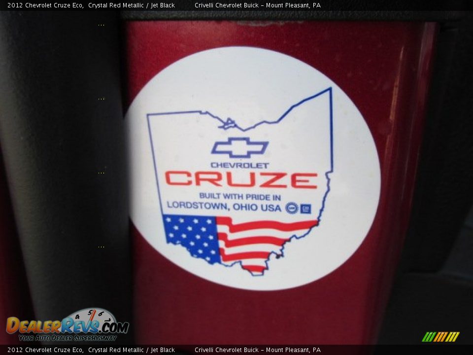 2012 Chevrolet Cruze Eco Crystal Red Metallic / Jet Black Photo #30