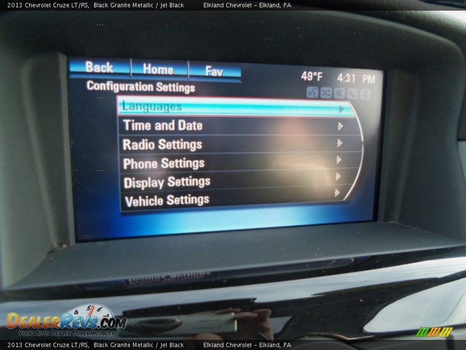 2013 Chevrolet Cruze LT/RS Black Granite Metallic / Jet Black Photo #22