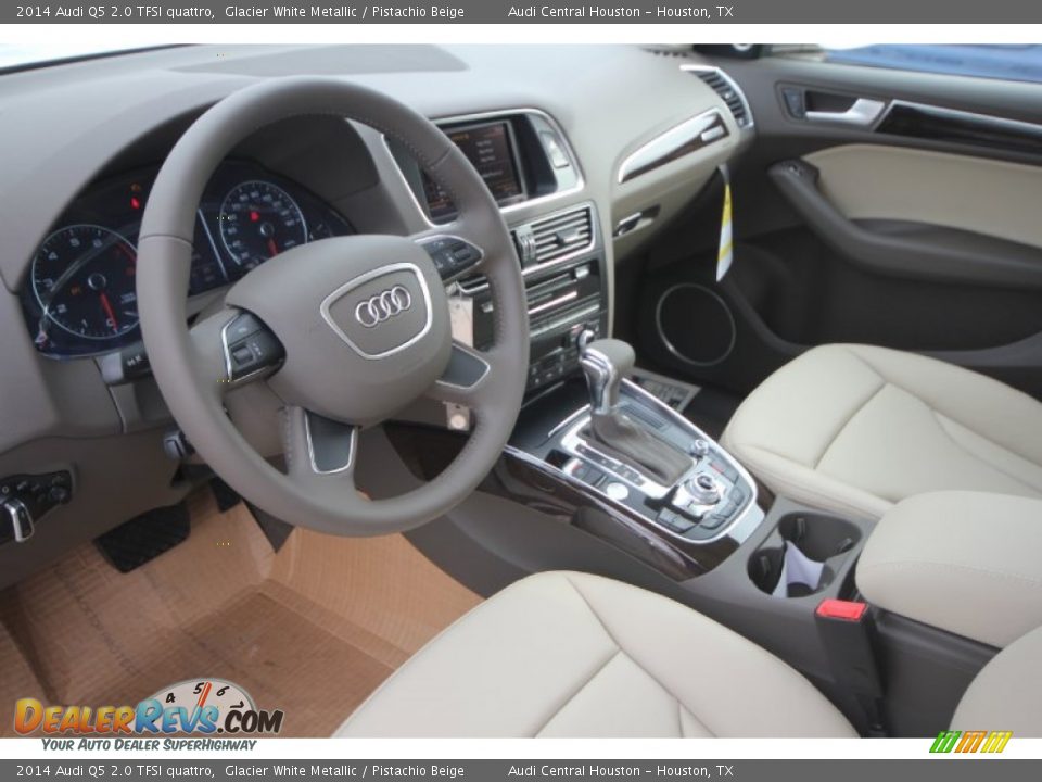 2014 Audi Q5 2.0 TFSI quattro Glacier White Metallic / Pistachio Beige Photo #9