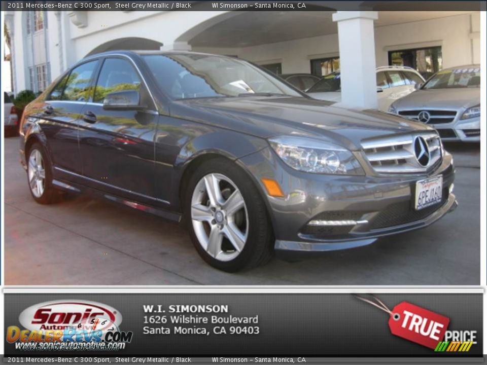 2011 Mercedes-Benz C 300 Sport Steel Grey Metallic / Black Photo #26