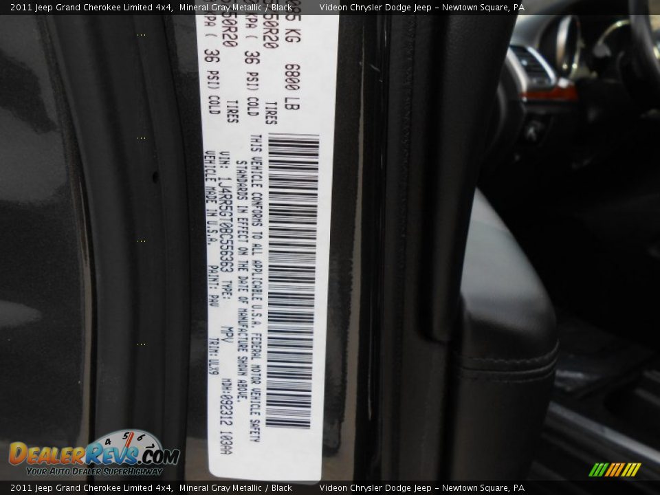 2011 Jeep Grand Cherokee Limited 4x4 Mineral Gray Metallic / Black Photo #26