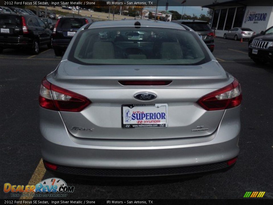 2012 Ford Focus SE Sedan Ingot Silver Metallic / Stone Photo #8
