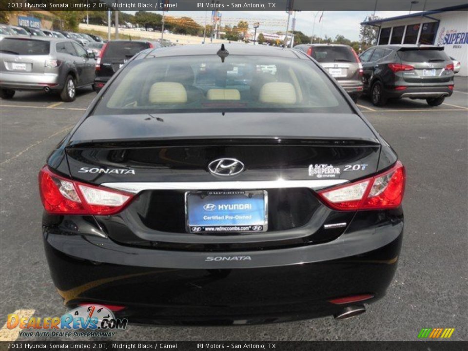 2013 Hyundai Sonata Limited 2.0T Midnight Black / Camel Photo #10