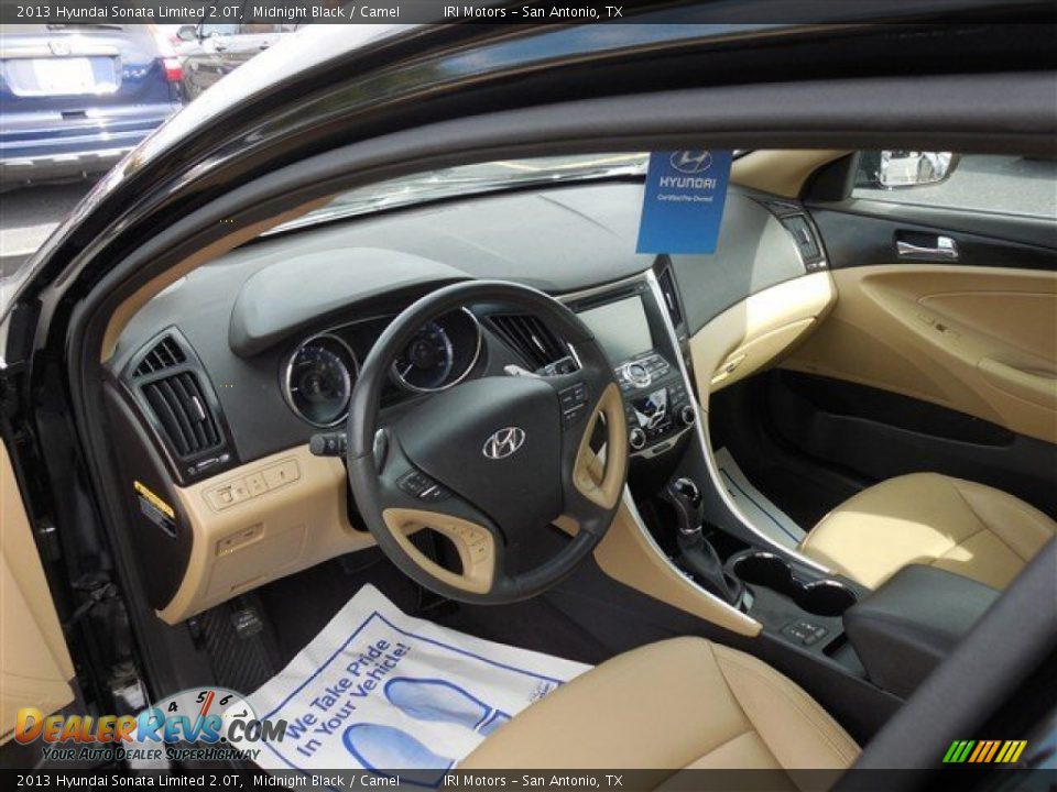 2013 Hyundai Sonata Limited 2.0T Midnight Black / Camel Photo #14