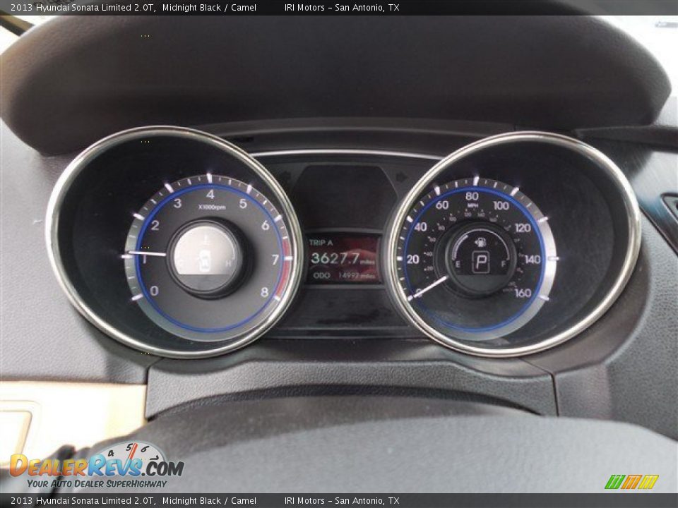 2013 Hyundai Sonata Limited 2.0T Midnight Black / Camel Photo #25