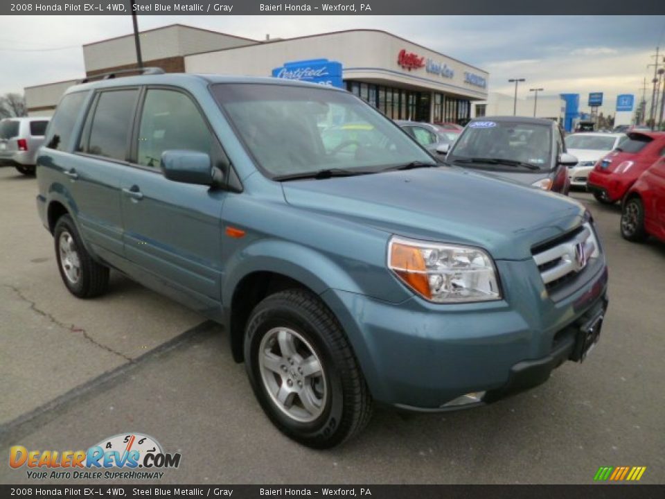 2008 Honda Pilot EX-L 4WD Steel Blue Metallic / Gray Photo #1