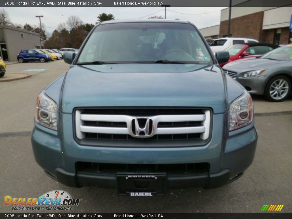 2008 Honda Pilot EX-L 4WD Steel Blue Metallic / Gray Photo #2