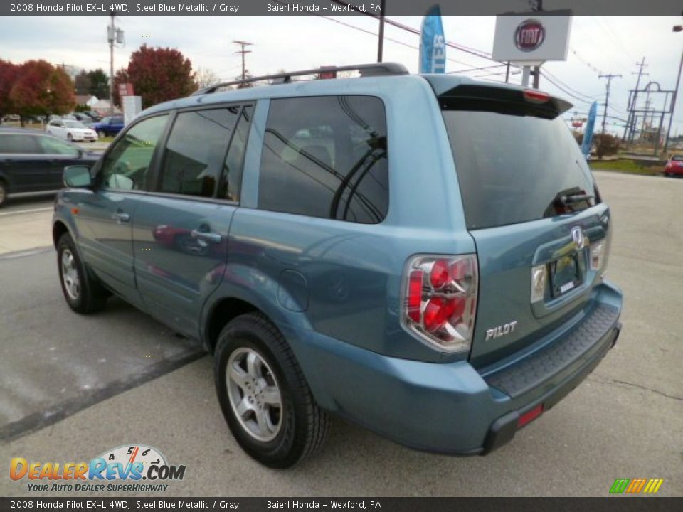2008 Honda Pilot EX-L 4WD Steel Blue Metallic / Gray Photo #5