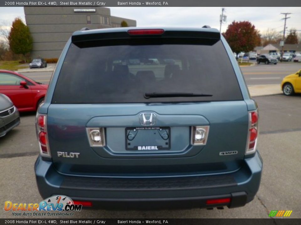 2008 Honda Pilot EX-L 4WD Steel Blue Metallic / Gray Photo #6