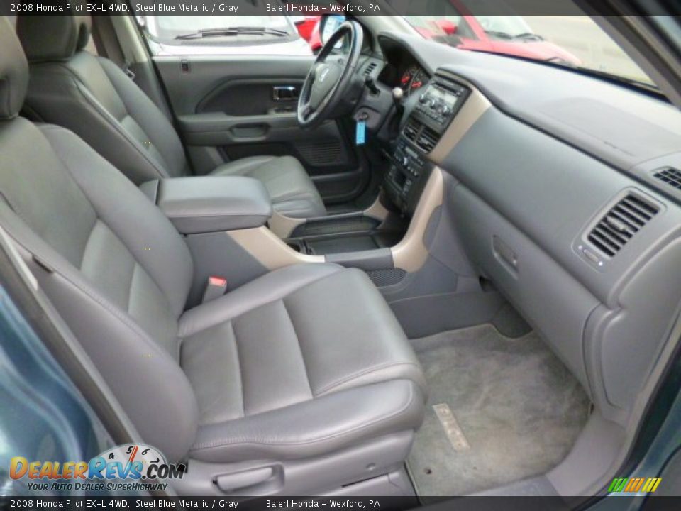 2008 Honda Pilot EX-L 4WD Steel Blue Metallic / Gray Photo #10